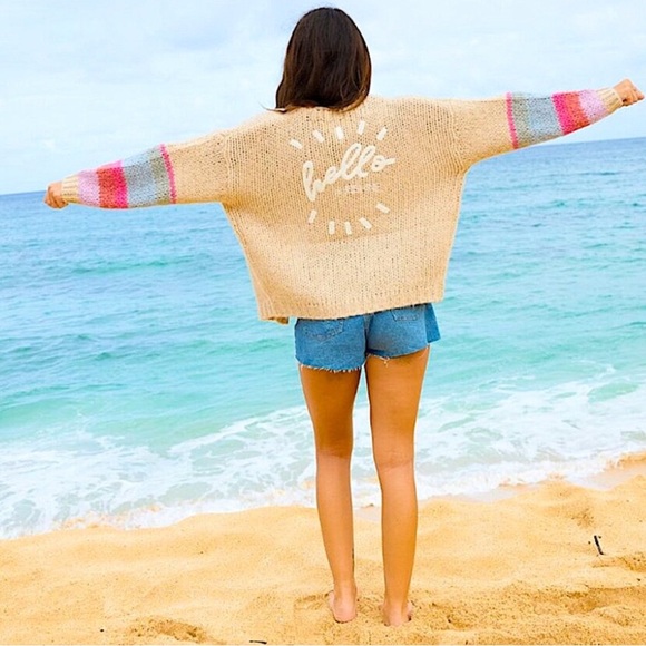 saltwater LUXE Sweaters - Saltwater Luxe "Hello Sunshine " Colorful Knit Cardigan Size XS NWT